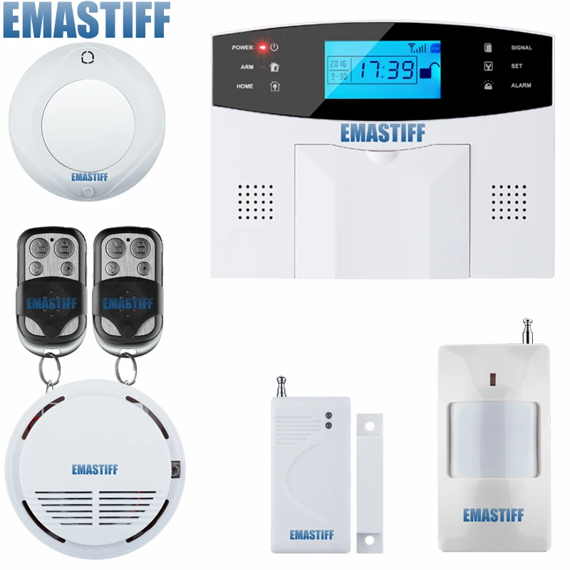 433MHZ LCD Display Door Sensors Remote Control Home Security GSM Alarm