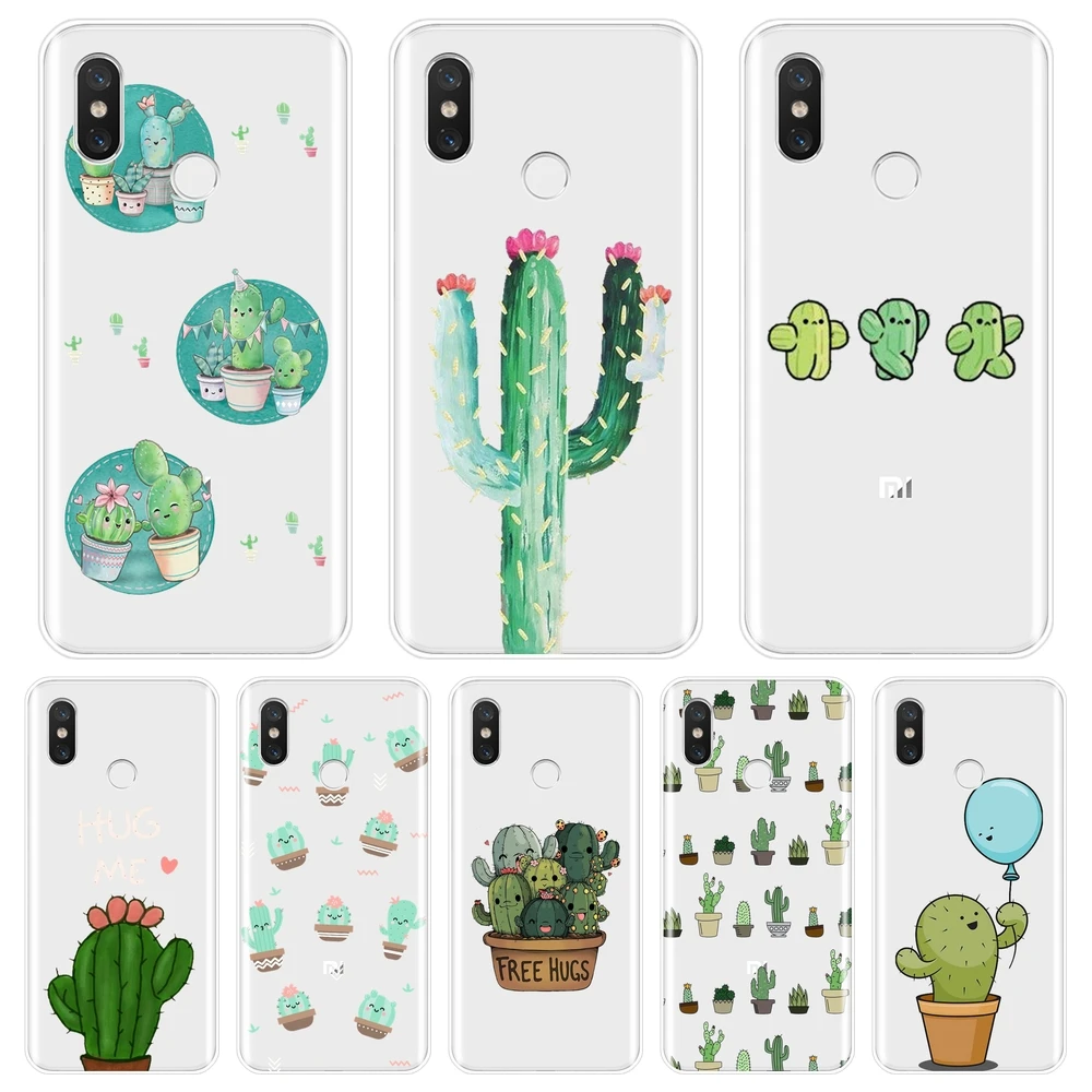 Мягкий силиконовый чехол для телефона Xiaomi MI A1 A2 Lite Mi5 Mi6 Mi8 кактус цветочный задняя