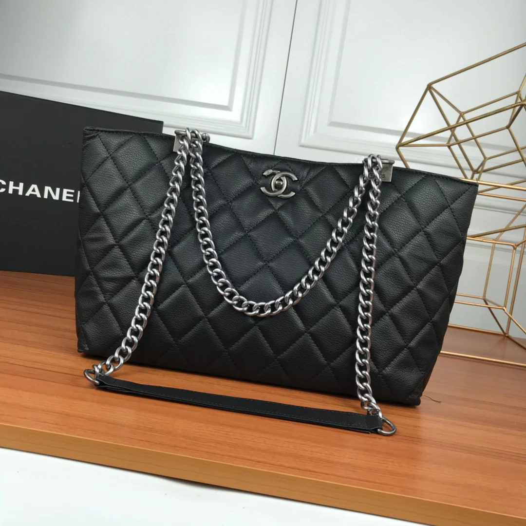 

Women Shoulder Bag Female Fashion Handbags Vintage Metal Chain Goat Texture Leather Practical Shopping Bag (Original Version)
