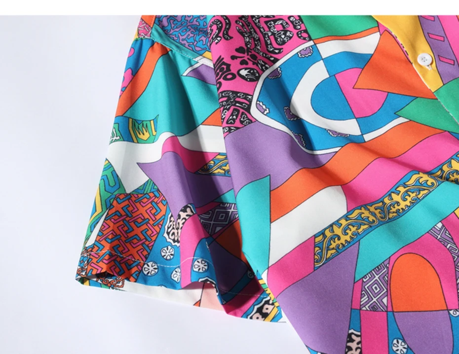 homem solto macio camisas de manga curta camisa estampada
