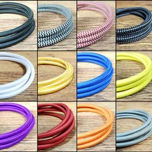 2x0,75 DIY Винтаж Цвет Электрический шнур витой кабель Ретро Плетеный подвесной светильник из ткани провода eletrical кабель цена