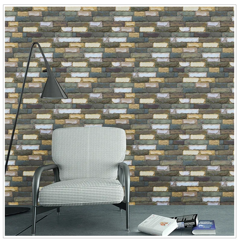 10M Self adhesive Wallpaper PVC Waterproof Stone Wallpapers Brick Wall