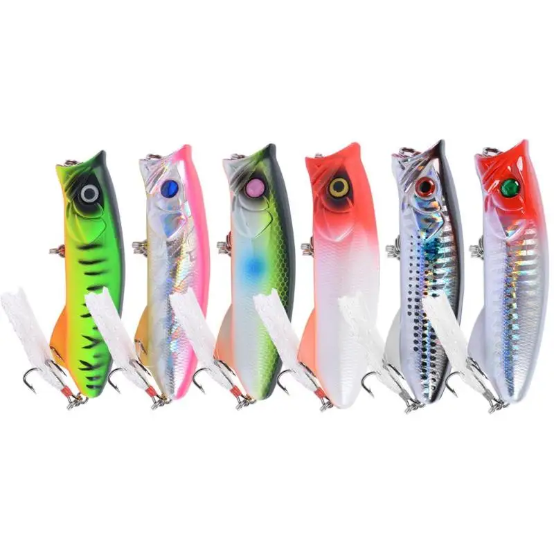 

Fishing Lures 8cm 11.3g Hard Bait Feather Hooks Topwater Wobblers Crankbait