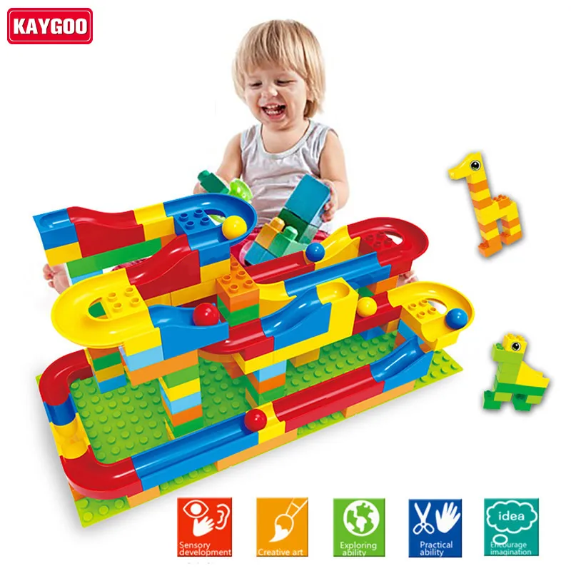 

Kaygoo 1 Set Run Rolling Ball Rail Building Blocks Enlighten Bricks Trajectory Learning Education Toys Compatible with LegoINGly