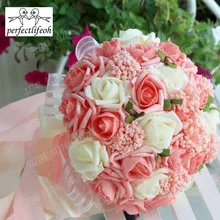 Perfectlifeoh Свадебный букет цветок Свадебный букет ручной работы искусственный цветок