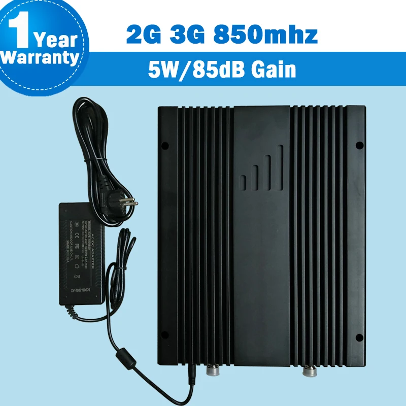 Lintratek 85dB High Gain 5W Supper Power Amplifier 2G 3G GSM CDMA 850mhz Cell Phone 850Signal Booster Repeater Mobile Repeater 5