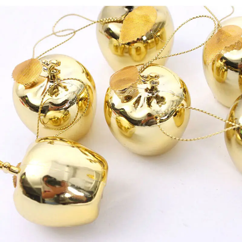 12 шт. Рождественская елка шары украшения золото красное яблоко Baubles елочные игрушки подвесные рождественские украшения Поставки