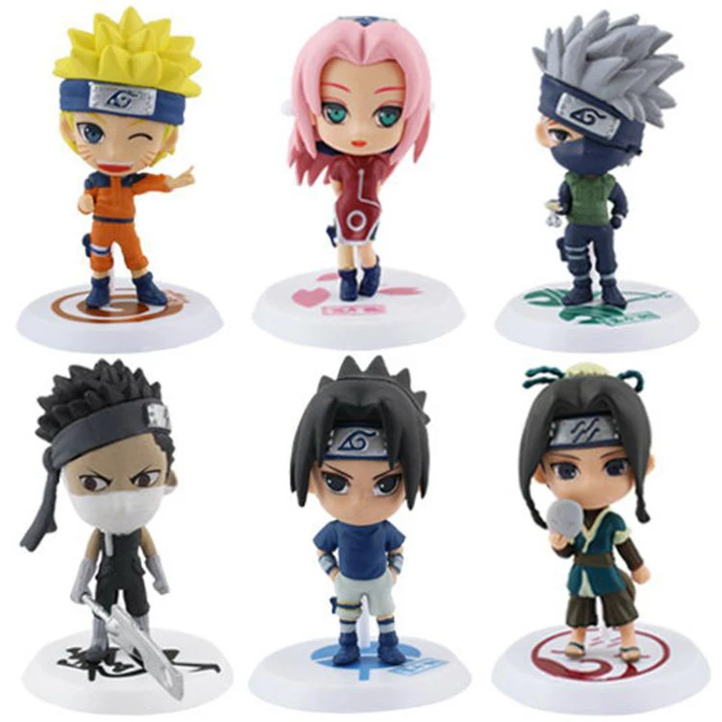 6 pcs Naruto Action Figure Full Set Doll Q Version Edition Japan Anime Naruto Toy Collectibles