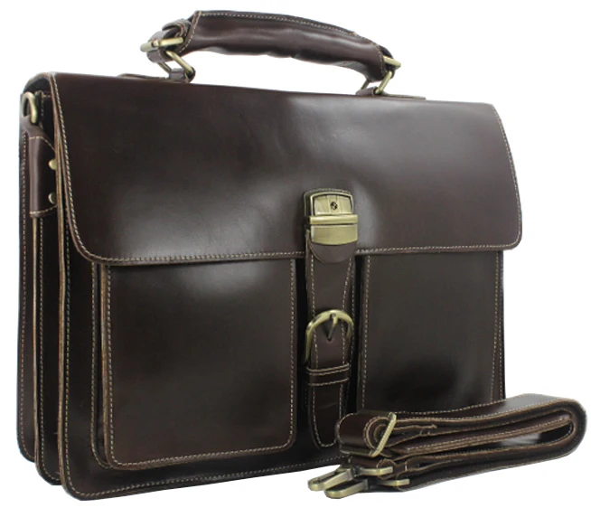 

High-grade Italy genuine leather men's briefcase fashionable first layer of leather shoulder bag Messenger bag handbag