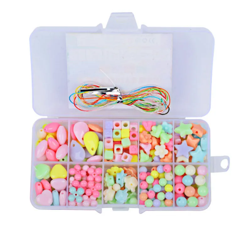 

Kid Beads Kit Set Findings For Jewelry Making Girl Toy Mix Color Spacer Acrylic Beads With Box For Children DIY Bracelet