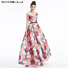 SOCCI Perspectiva Vintage V Neck Formal Vestido de Noite Longo Lace Up Voltar Vestidos de Flores Vestido de Festa de Casamento