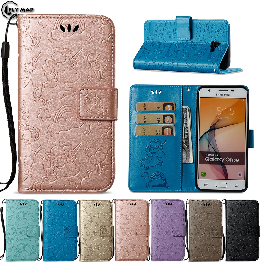 Unicorn Flip Case For Samsung Galaxy J5 Prime On5 2016 Wallet Phone Cover Bag Shell J 5 Prime on 5 SM-G570M SM-G570F SM-G570F/DS