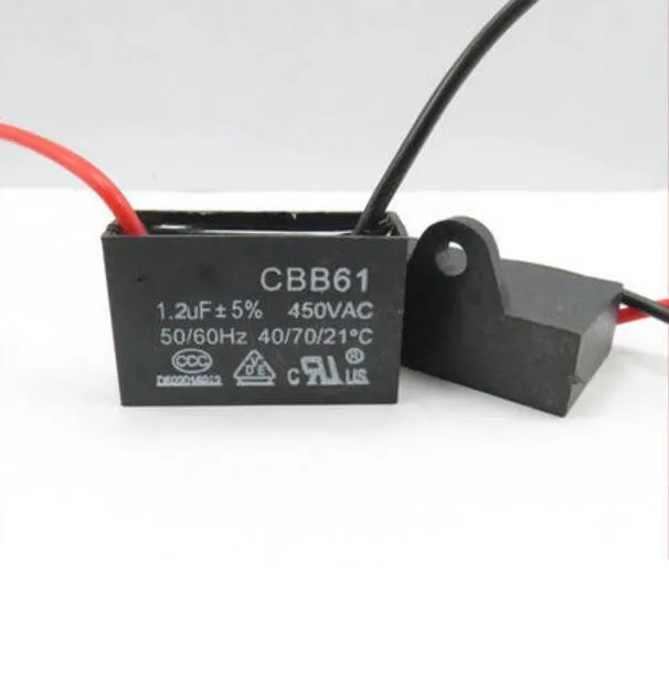 2~5PCS CBB61 450V 2.5UF 1//1.2//2UF 1.5UF Air conditioner Fan Motor Capacitor 2PIN