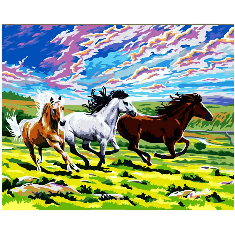 Caballos Corriendo En Pastizales Diy Pintura Para Colorear Por Numero Herramientas Imagen Hermosa Pintura Por Numeros Regalo Sorpresa Suministros De Arte Pintura Por Numeros Aliexpress