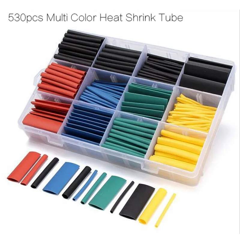 530pcs/box Multi Color Heat Shrink Tube/ Insulation Shrinkable Wrap Sleeve Tube Kit for FPV accessory | Игрушки и хобби