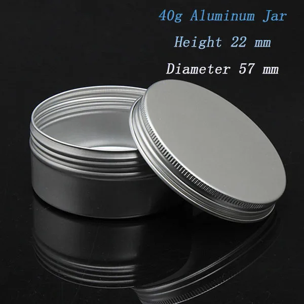 

500pcs/lot Capacity 40g (57*22mm) aluminium cream jar, aluminum box,Can be printed logo
