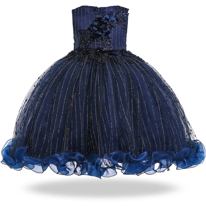Летние Платье для девочек с цветочным принтом элегантные Детские платья для девочек Детская вечеринка и свадебное платье принцессы 10 лет L5101