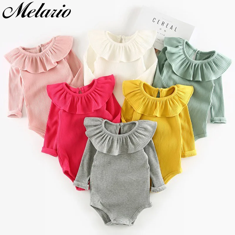 

Melario Baby Rompers Spring Baby Girls Clothes Cotton Solid Purfle O-Neck Baby Clothes Kids Clothes Toddler Jumpsuit Rompers2018