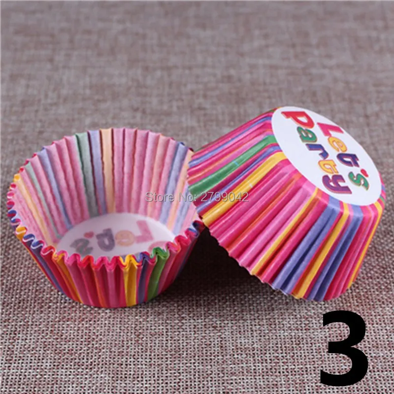 

Rainbow color 100 pcs cupcake liner baking cup cupcake paper muffin cases Cake box Cup tray cake mold decorating tools