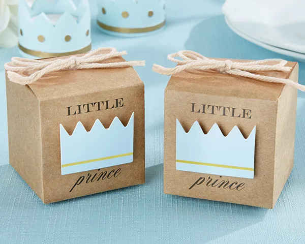 

(100 Pieces/Lot) Baby Shower Favors of Little Prince Kraft Favor Boxes For baby birthday Party Gift box and baby Decoration Gift