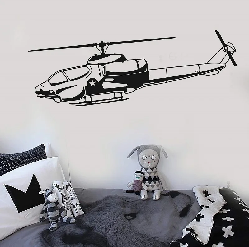 Vinyl Wall Decal Helicopter Military War Air Force Army Stickers Mural Unique Gift 2FJ11 | Дом и сад
