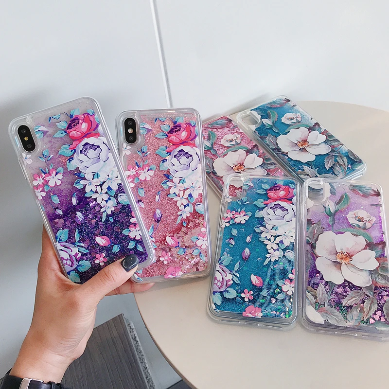 

KISSCASE Dried Floral Quicksand Case For Samsung S8 S9 S10 Note 9 8 Embossed Flower Case for Samsung A7 2018 A50 Fundas Coque #4