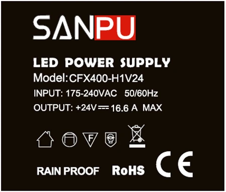 SANPU 24 V Питание блок 400 W непромокаемые IP63 на открытом воздухе без вентилятора постоянного Напряжение 24VDC светодиодный драйвер AC220V для DC24V трансформатор