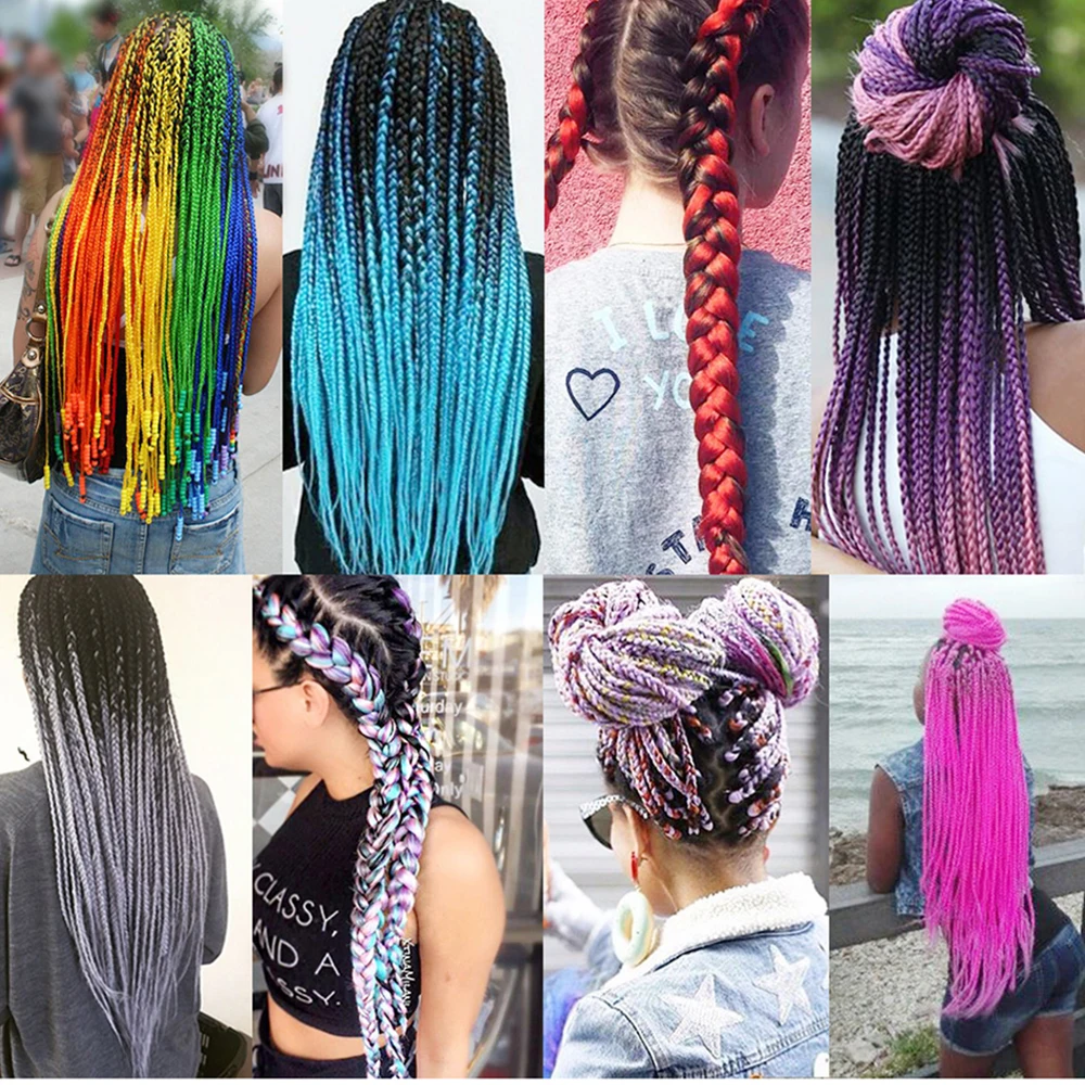 Mirra’s Mirror Soft Jumbo Braids Synthetic Crochet Hair Braids Ombre Braiding Hair 24 Inches 100g/pack Two Tone