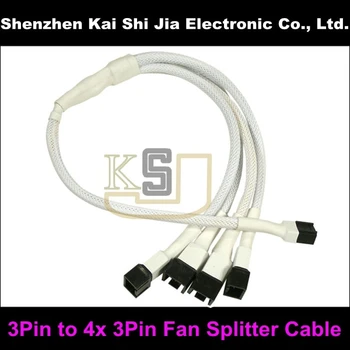 

Brand New 3Pin to 4x 3Pin Fan Splitter Extention Cable - White Sleeved