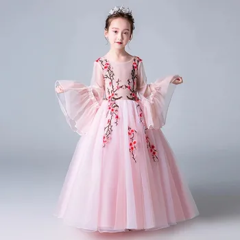 

2018 Elegant Girl Children Birthday Wedding Party Princess Dress Toddler baby Christmas Clothes Model Show Piano Pageant Dress