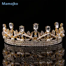 Mamojko Wedding Fashion Jewelry Baroque Crystal Crown Princess Hair Ornaments Charm Woman Bride Wedding Beads Hair Accessory