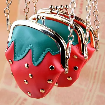

Fashion Lovely Children Girl Cute Strawberry Shape Twist Lock Small Crossbody Shoulder Bag
