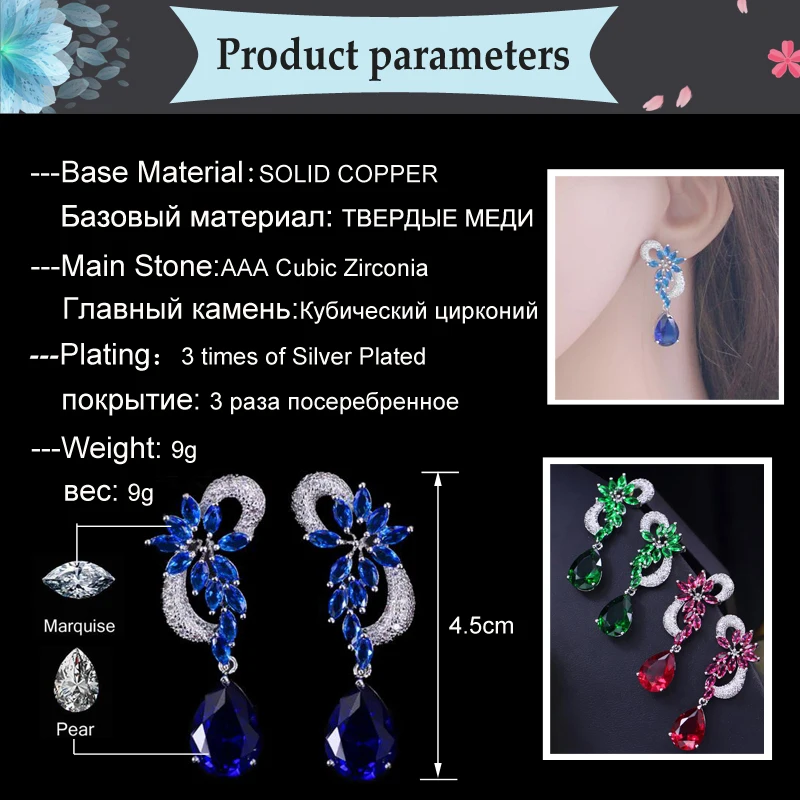 Wedding Earrings Blue
