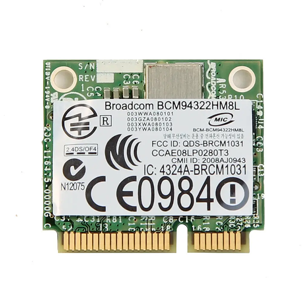 Broadcom 802.11 n windows 7. Mini-pci wifi адаптер 5ггц. сетевой адаптер broadcom 802.11n. mini pci express half / м.2. broadcom bcm4313gn 802.11b/g/n 1x1 wireless network adapter.