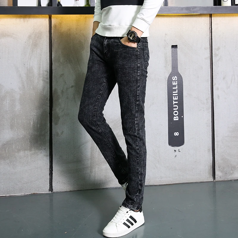 Men Jeans Slim Fit Four Season Korean Style All-match Fashion Skinny Jeans For Young Men Casual Stretch Straight Denim Pants