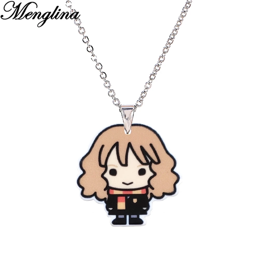 

Menglina Cartoon Movie Character Cute Girl Acrylic Necklaces & Pendants Print Flatback Resin Charm Pendant Necklace Jewelry Gift