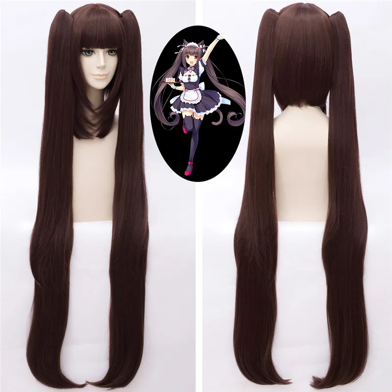 Gioco Nekopara Parrucche Cosplay Parrucca Cosplay Cioccolato e Vaniglia Capelli Sintetici Parrucca Cosplay Perucas + Protezione Parrucca - immagine 2