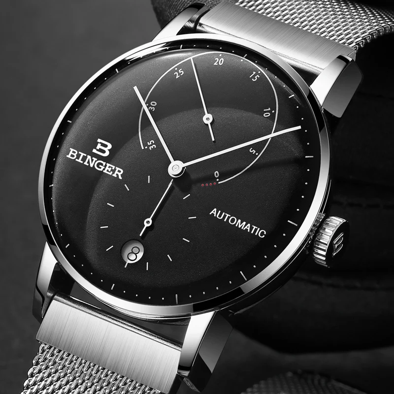 Switzerland BINGER Men Watch Luxury Brand Automatic Mechanical Mens Watches Sapphire Male Japan Movement reloj hombre B-1187-9