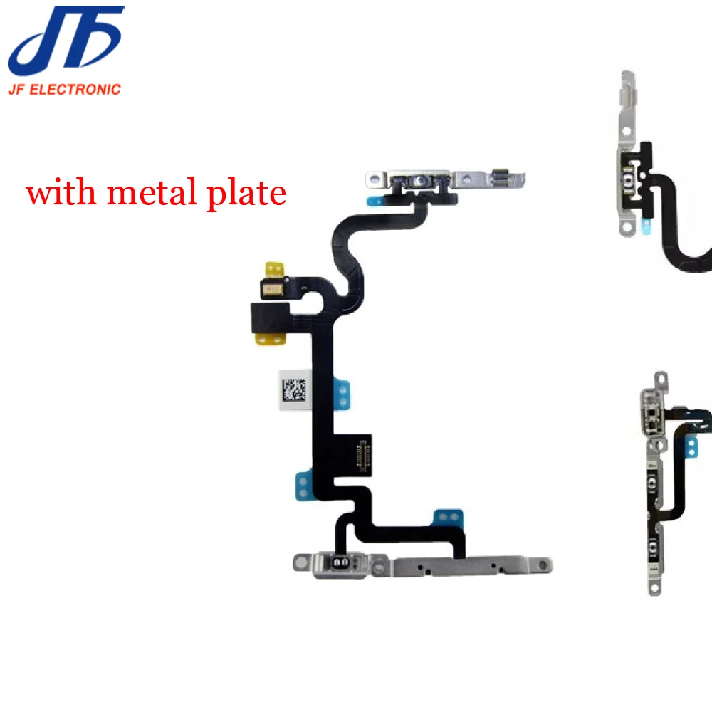 10 шт./лот 7G мощность вкл/выкл громкость, выключение звука Переключатель гибкий кабель с металлическим кронштейном для iPhone 7 7g Plus Замена
