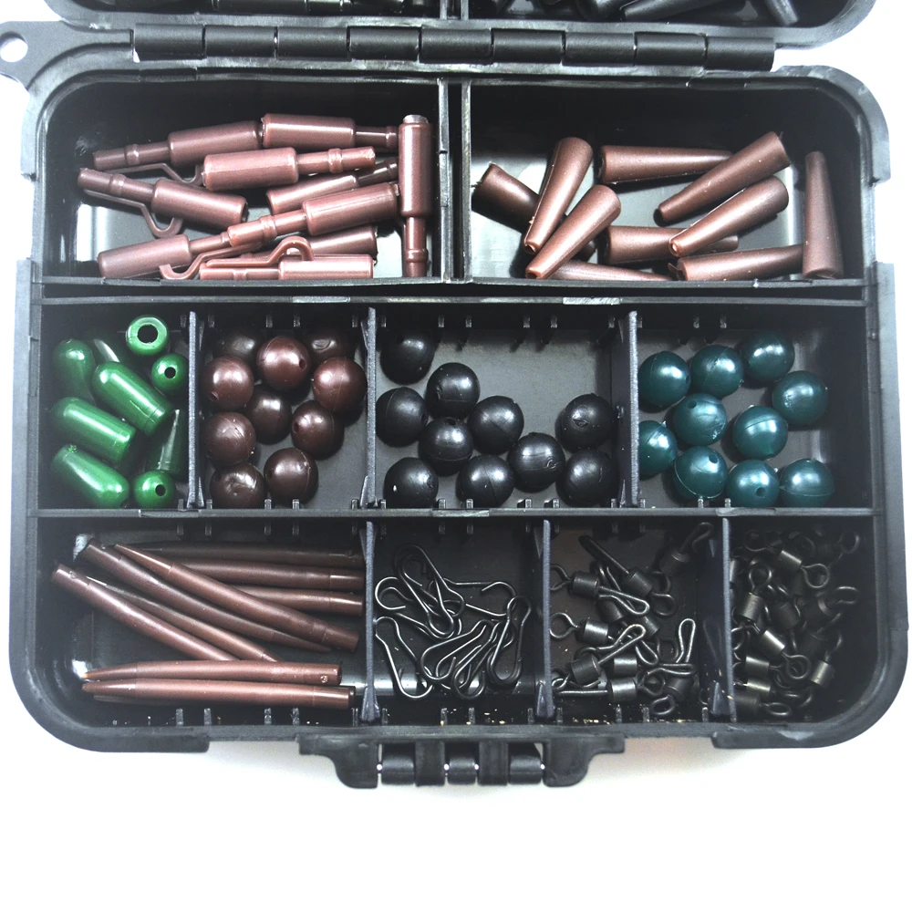 Tanie 1 zestaw Assorted Carp akcesoria wędkarskie linia nożyczki korek hak obrotowy gumowy rękaw Sinker Lock Hair Rig itp. Terminal Tackle