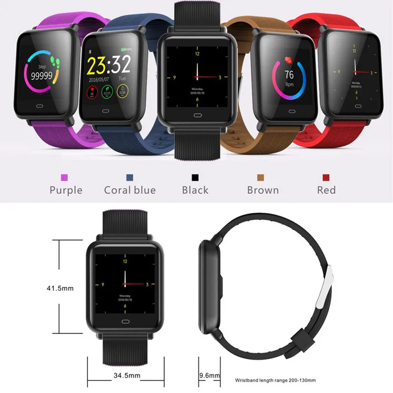 

Q9 Smartwatch IPX67 Waterproof Sports For Android IOS With Heart Rate Monitor Blood Pressure Functions Smart Watch