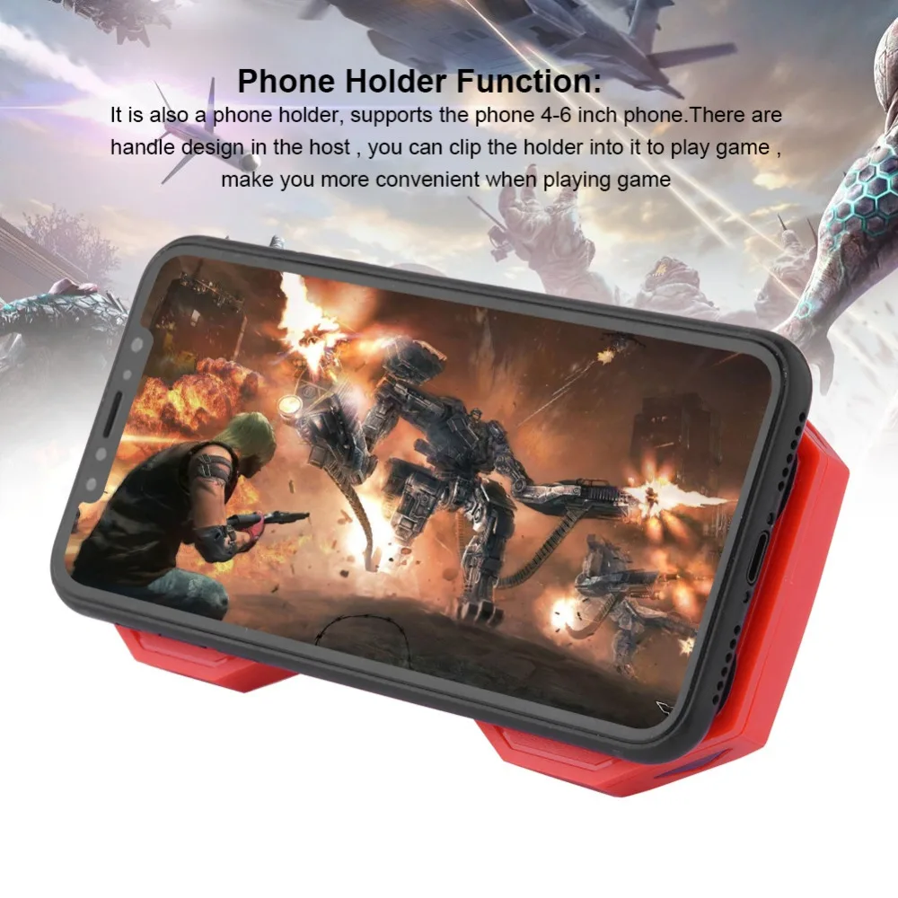 

3 In 1 Cell Phone Cooler Cooling Plate Fan Gamepad Game Handle 2000mAh Power Bank Charger Red White Optional
