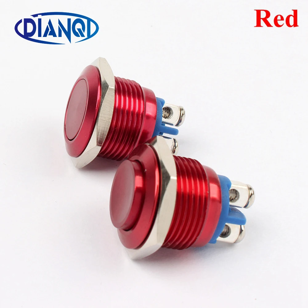 16mm Metal brass Push Button Switch high concave round Momentary 1NO