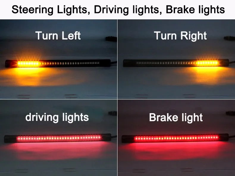 Универсальный мотоциклетный светильник, Ремонтный задний тормоз, стоп-сигнал поворота, светильник s Integrated 2835, вставленный светодиодный светильник, аксессуары для полосы
