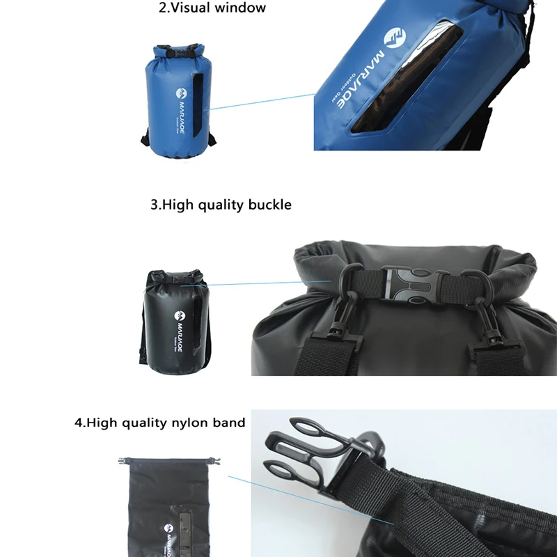20L Водонепроницаемый сухой мешок с visiable окна сохраняет Шестерни сухие на каяках, пляж, рафтинг, катание на лодках, пеший туризм, кемпинг и рыбалка