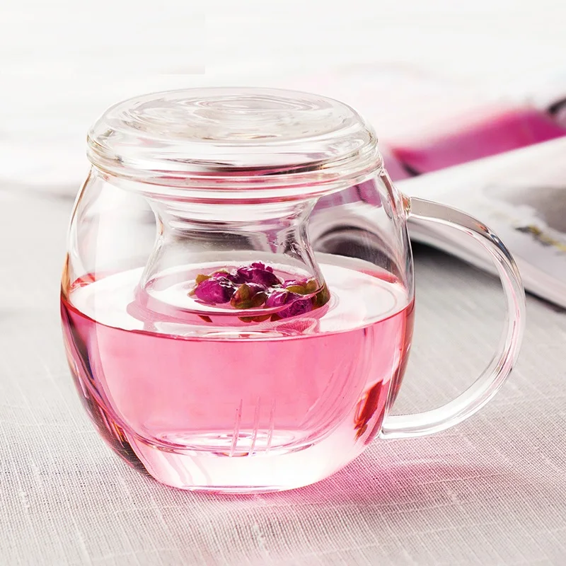 RELEA tea cup glass borosilicate glass tea cup with filter and handle