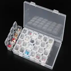 Горячие 28 слотов алмазов картина Интимные аксессуары коробка Вышивка случае геометрические держатель ювелирных изделий Коробка для