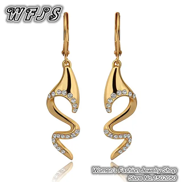 2017 Lastest Design Inlaid Crystal 18k Gold Plated Drop Earrings 2017 Lastest Design Inlaid Crystal 18k Gold Plated Drop Earrings Exquisite Modern Women Fashion Jewelry Whole