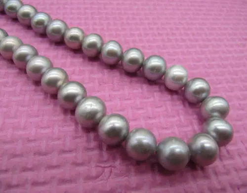 

Free Shipping >>>VERY SURPRISING 18" 10-11MM SOUTH SEA GRAY PEARL NECKLACE 14K YELLOW GOLD CLAS
