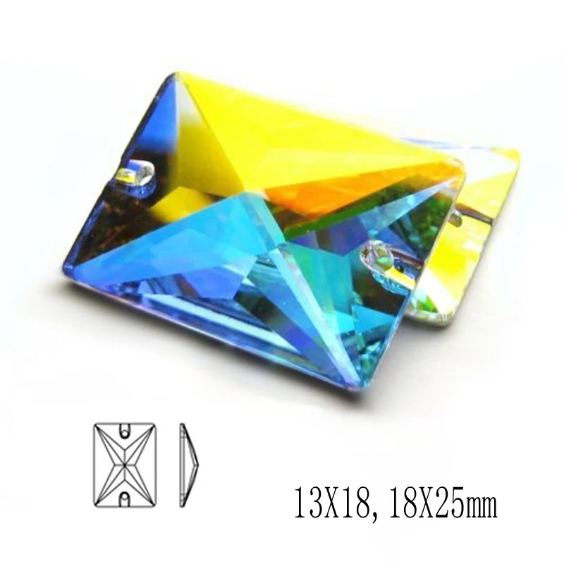 Стразы для шитья Crystal AB s 6A стразы прямоугольная багета стеклянные зеркальные